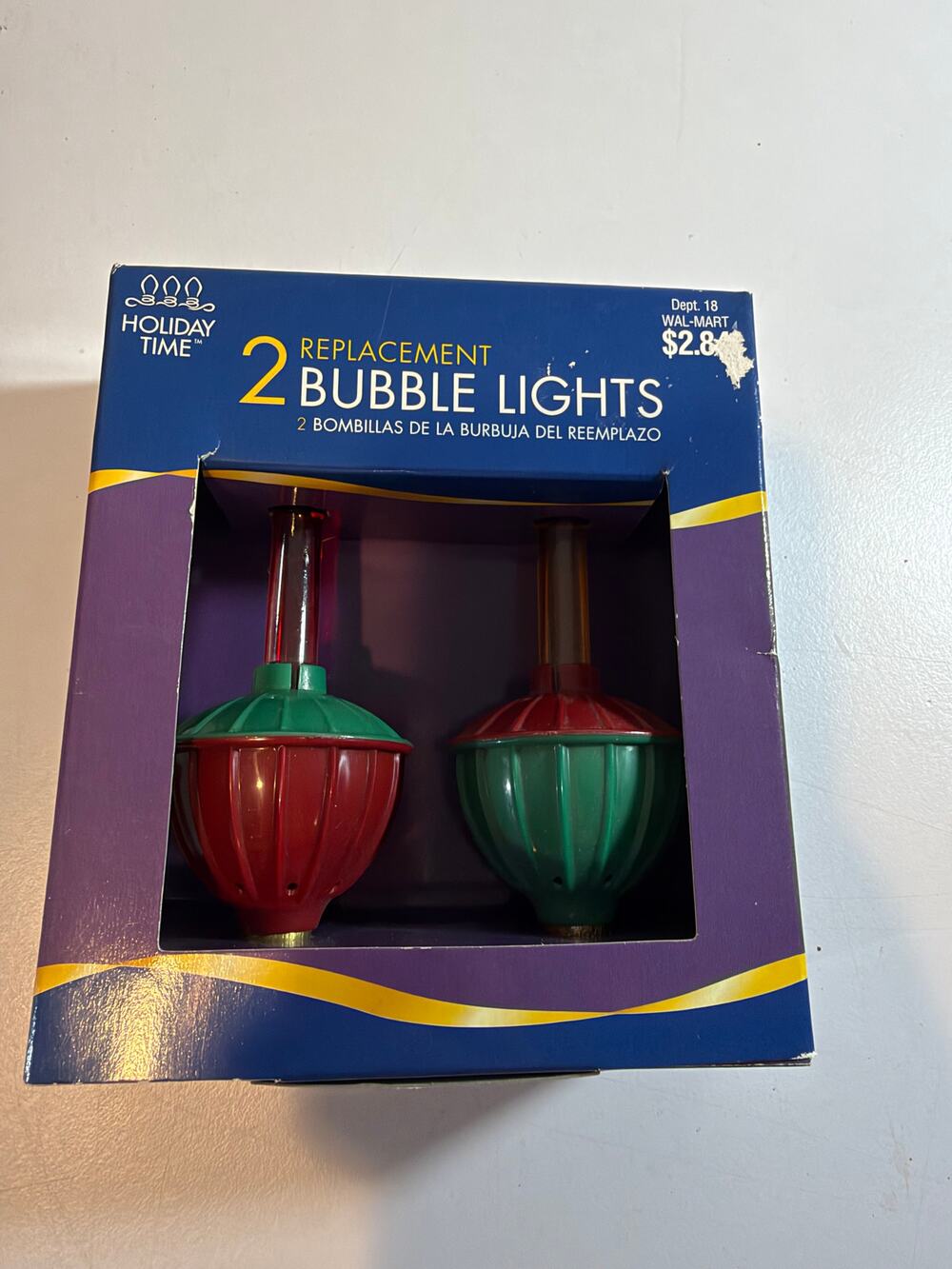Holiday Time Bubble Lights Replacement Package 2 Candelabra Base C7 New